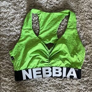 Lime Green Racerback Ruched Sports Bra